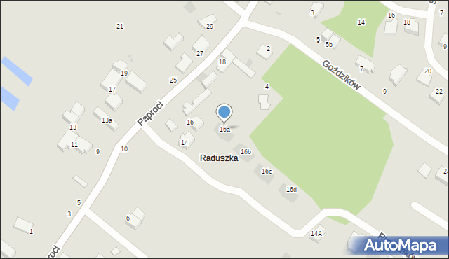 Koszalin, Paproci, 16a, mapa Koszalina