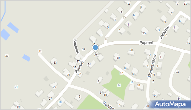 Koszalin, Paproci, 26, mapa Koszalina