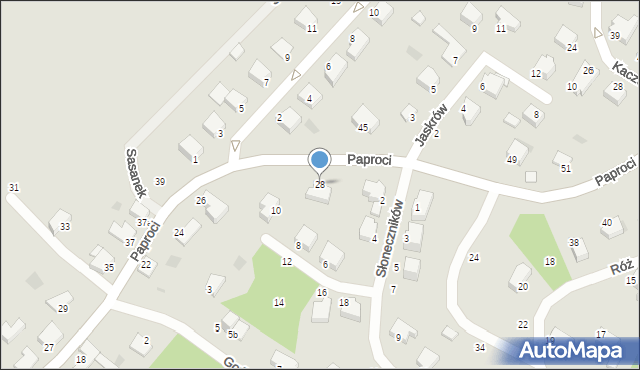 Koszalin, Paproci, 28, mapa Koszalina