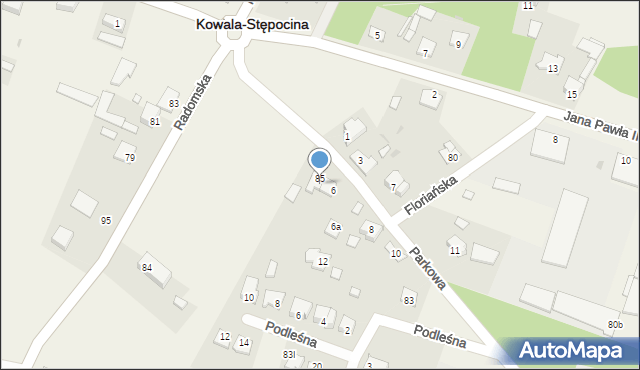 Kowala-Stępocina, Parkowa, 4, mapa Kowala-Stępocina