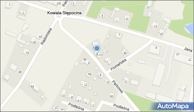 Kowala-Stępocina, Parkowa, 5, mapa Kowala-Stępocina