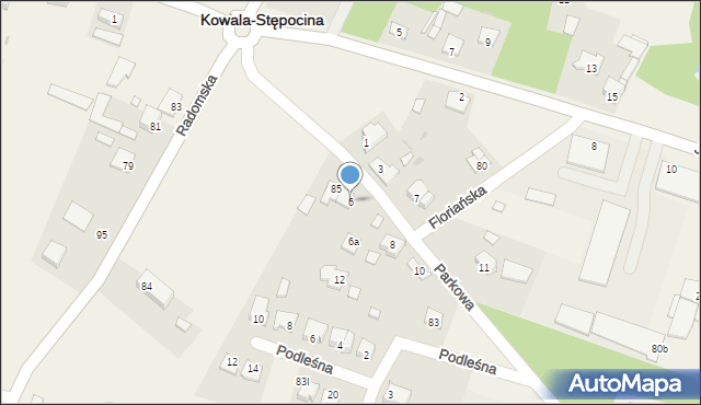 Kowala-Stępocina, Parkowa, 6, mapa Kowala-Stępocina