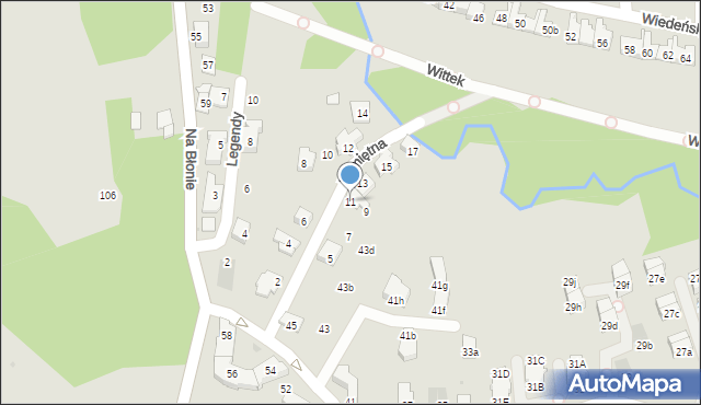 Kraków, Pamiętna, 11, mapa Krakowa