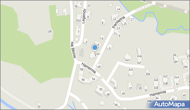 Kraków, Pamiętna, 2, mapa Krakowa