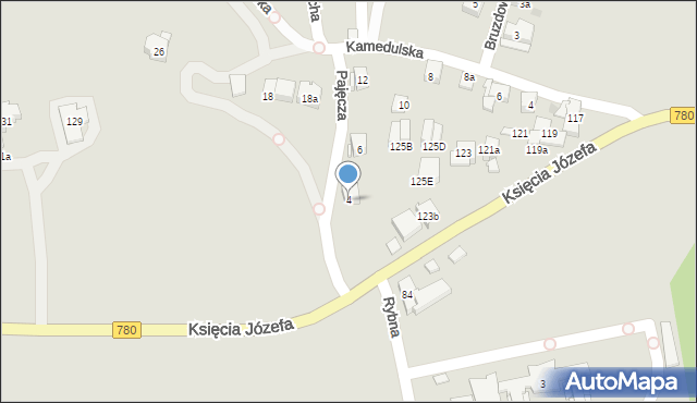 Kraków, Pajęcza, 4, mapa Krakowa