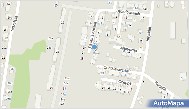 Kraków, Pawła z Krosna, 11, mapa Krakowa