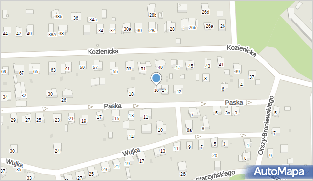 Kraków, Paska Jana Chryzostoma, 16, mapa Krakowa