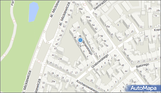 Kraków, Pawlikowskiego Tadeusza, 8, mapa Krakowa