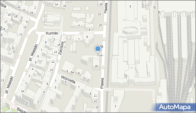 Kraków, Pawia, 20, mapa Krakowa