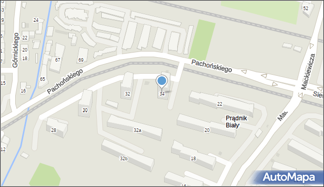 Kraków, Pachońskiego Henryka, 34, mapa Krakowa