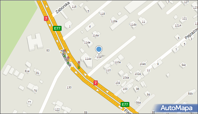 Kraków, Pasternik, 114, mapa Krakowa