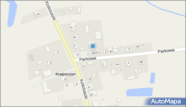 Kraśniczyn, Parkowa, 1A, mapa Kraśniczyn