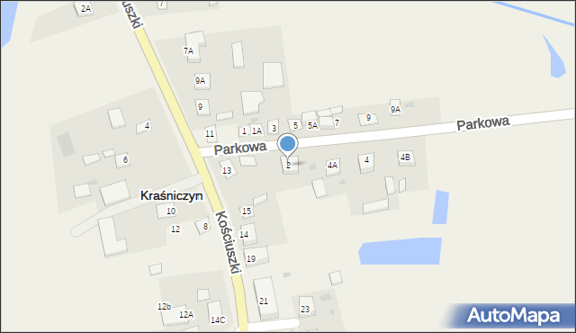 Kraśniczyn, Parkowa, 2, mapa Kraśniczyn