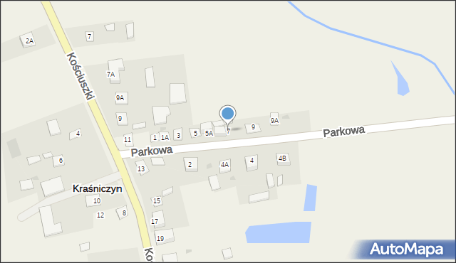 Kraśniczyn, Parkowa, 7, mapa Kraśniczyn