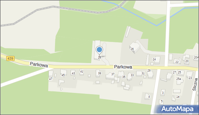 Krośnice, Parkowa, 28, mapa Krośnice