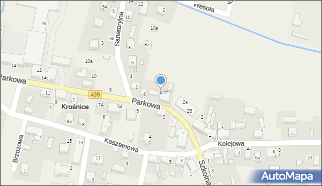 Krośnice, Parkowa, 4, mapa Krośnice