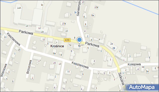 Krośnice, Parkowa, 5a, mapa Krośnice