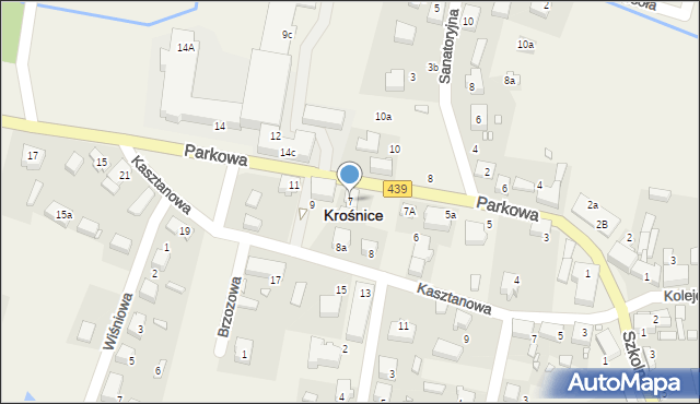 Krośnice, Parkowa, 7, mapa Krośnice