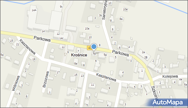 Krośnice, Parkowa, 7A, mapa Krośnice