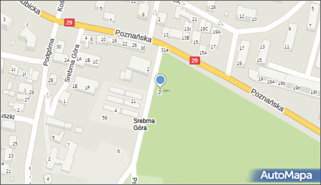 Krosno Odrzańskie, Parkowa, 2i, mapa Krosno Odrzańskie