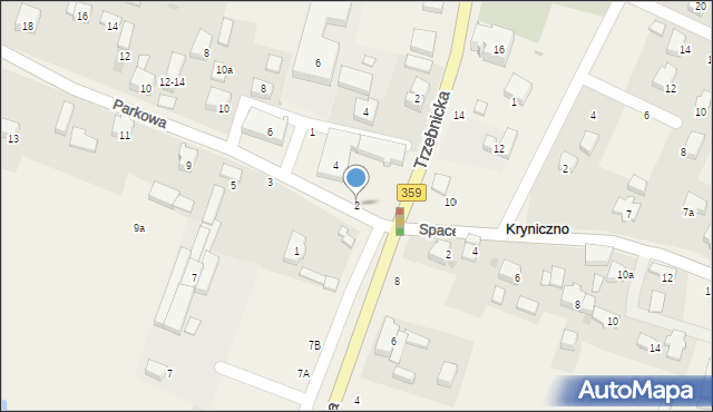 Kryniczno, Parkowa, 2, mapa Kryniczno