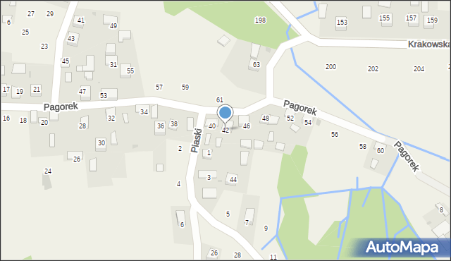 Krzeczów, Pagorek, 42, mapa Krzeczów