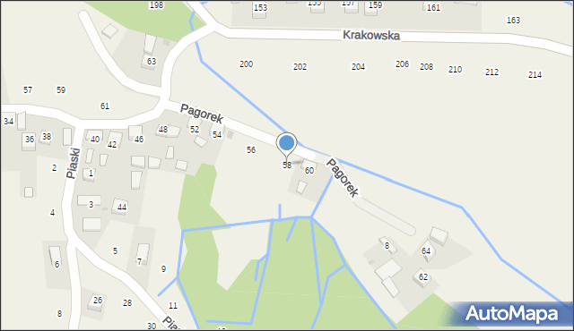 Krzeczów, Pagorek, 58, mapa Krzeczów