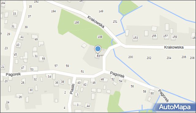 Krzeczów, Pagorek, 63, mapa Krzeczów