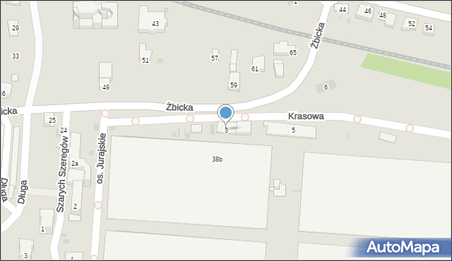 Krzeszowice, Partyzantów, 3, mapa Krzeszowice