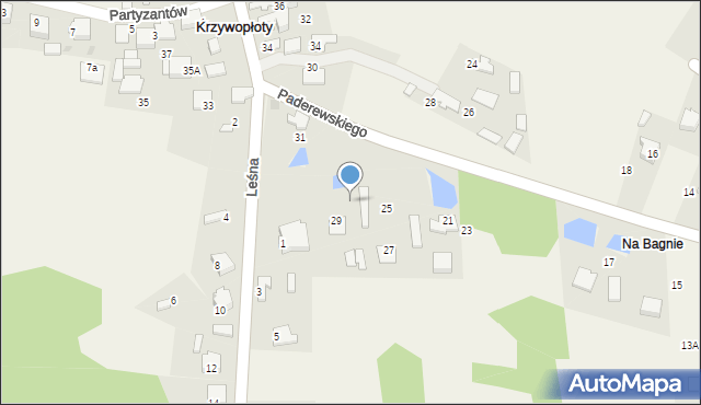 Krzywopłoty, Paderewskiego Stanisława, por., 27, mapa Krzywopłoty