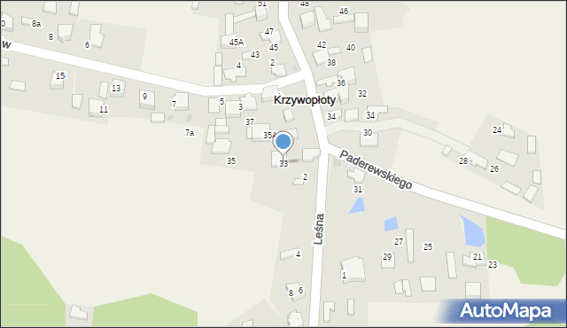 Krzywopłoty, Paderewskiego Stanisława, por., 33, mapa Krzywopłoty