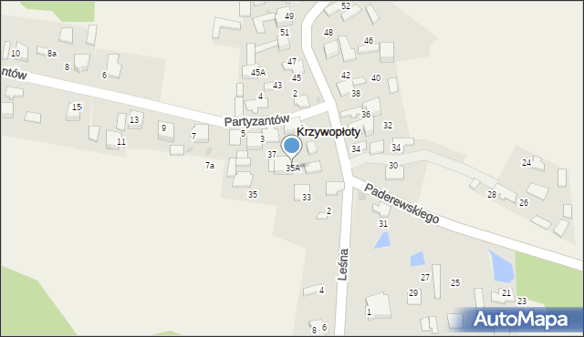 Krzywopłoty, Paderewskiego Stanisława, por., 35A, mapa Krzywopłoty