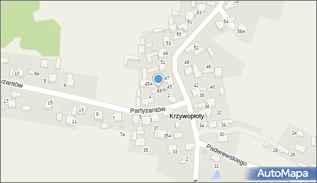 Krzywopłoty, Paderewskiego Stanisława, por., 43, mapa Krzywopłoty