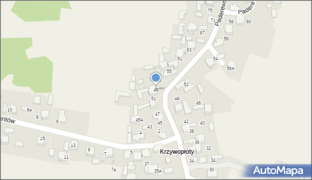 Krzywopłoty, Paderewskiego Stanisława, por., 49, mapa Krzywopłoty