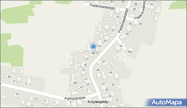 Krzywopłoty, Paderewskiego Stanisława, por., 55, mapa Krzywopłoty