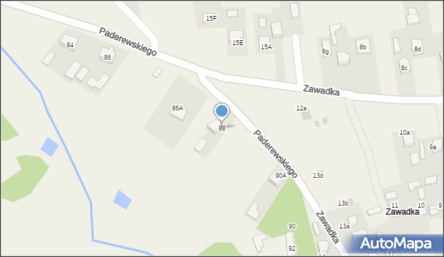 Krzywopłoty, Paderewskiego Stanisława, por., 88, mapa Krzywopłoty