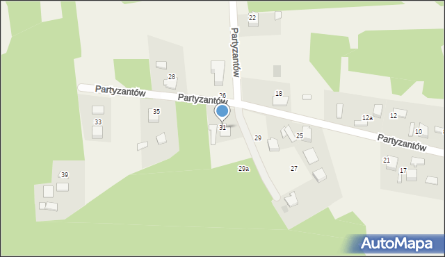 Krzywopłoty, Partyzantów, 31, mapa Krzywopłoty