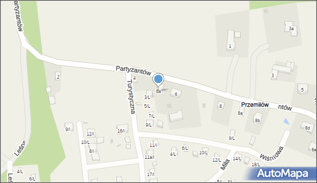 Księginice Małe, Partyzantów, 6a, mapa Księginice Małe