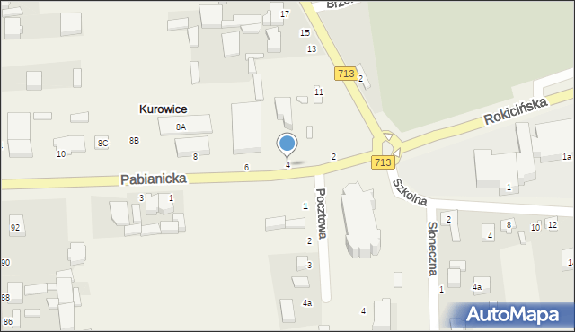 Kurowice, Pabianicka, 4, mapa Kurowice