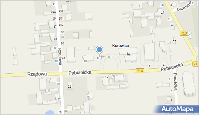 Kurowice, Pabianicka, 8C, mapa Kurowice