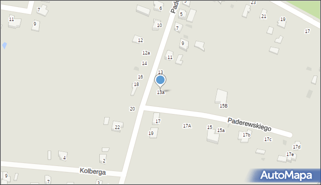 Kutno, Paderewskiego Ignacego Jana, 13a, mapa Kutno