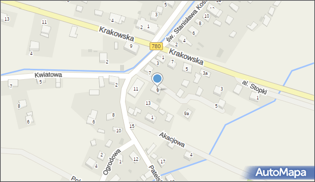 Kwaczała, Patelskiego, 9, mapa Kwaczała