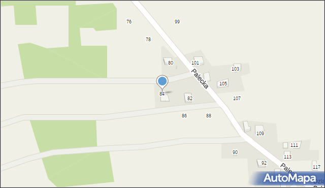 Lanckorona, Palecka, 84, mapa Lanckorona