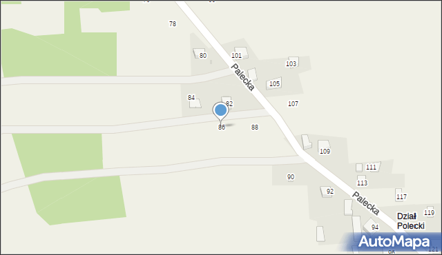 Lanckorona, Palecka, 86, mapa Lanckorona
