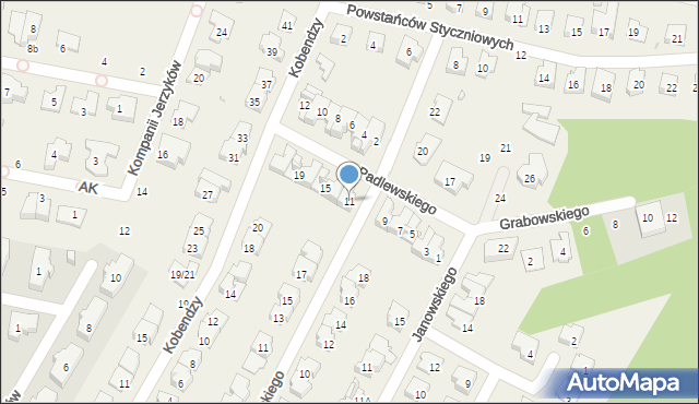 Latchorzew, Padlewskiego Zygmunta, gen., 11, mapa Latchorzew