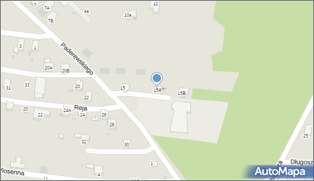 Lędziny, Paderewskiego Ignacego Jana, 15A, mapa Lędziny