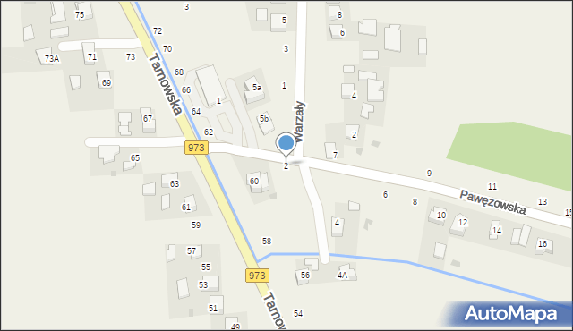 Łęg Tarnowski, Pawęzowska, 2, mapa Łęg Tarnowski