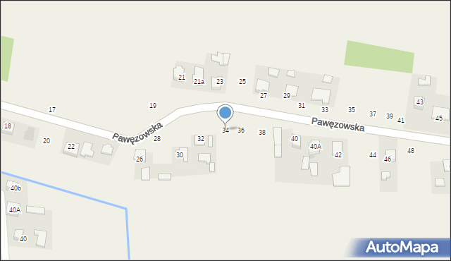 Łęg Tarnowski, Pawęzowska, 34, mapa Łęg Tarnowski