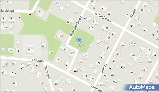 Legionowo, Paderewskiego Ignacego Jana, 2C, mapa Legionowo