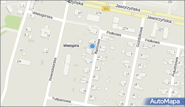 Legnica, Palmowa, 11, mapa Legnicy